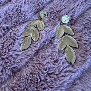 Large Gold Leaf Earrings
